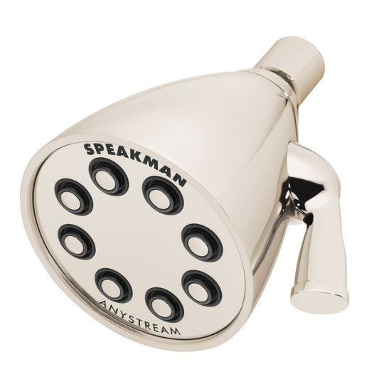 Speakman Icon 8-Jet 3-Spray Pattern Low Flow 1.75 GPM Solid Brass Shower Head in Polished Nickel Finish