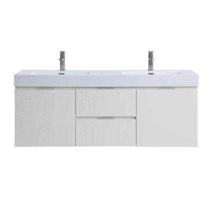 Stufurhome Valeria 59 Gloss White Wall-Mounted Double Sink Bathroom V – US  Bath Store