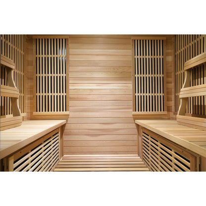 SunRay Roslyn 4-Person Indoor Infrared Sauna In Cedar Wood With Carbon Nano Heaters