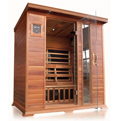 SunRay Savannah 3-Person Indoor Infrared Sauna In Cedar Wood With Carbon Nano Heaters