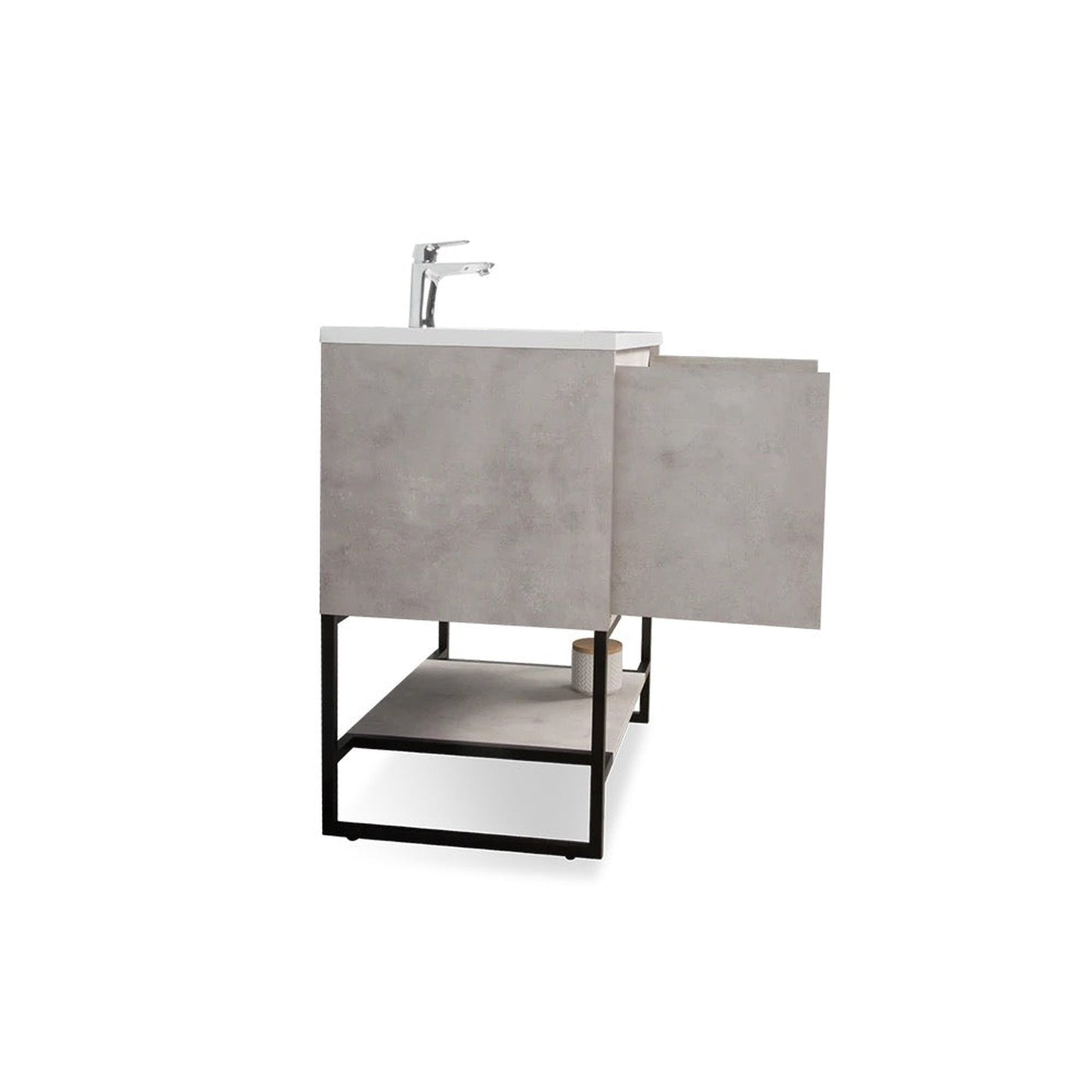 TONA Allen 24" Light Gray & White Freestanding Bathroom Vanity with Integrated Top and Sink