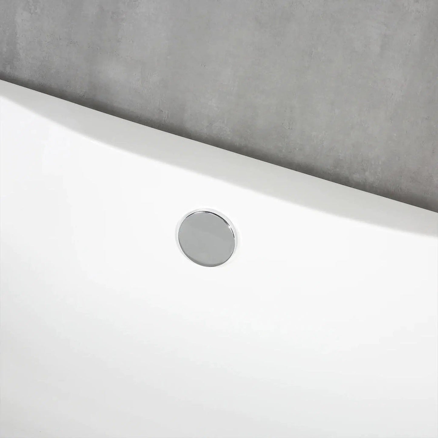 TONA Crystal 59" Glossy White Acrylic Freestanding Bathtub With Chrome Drain Cover & Overflow Cover