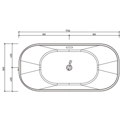 TONA Princess 67" White Oval Acrylic Freestanding Bathtub With Chrome-Plated Drain Cover & Overflow Cover