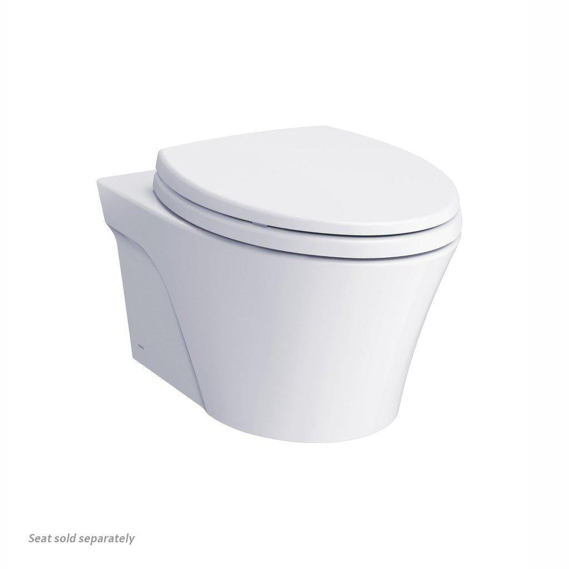 TOTO AP Wall-Hung 1.28 GPF and 0.9 GPF Dual-Flush Elongated Toilet With Duofit In-Wall Tank Unit and Matte Silver Push Plate