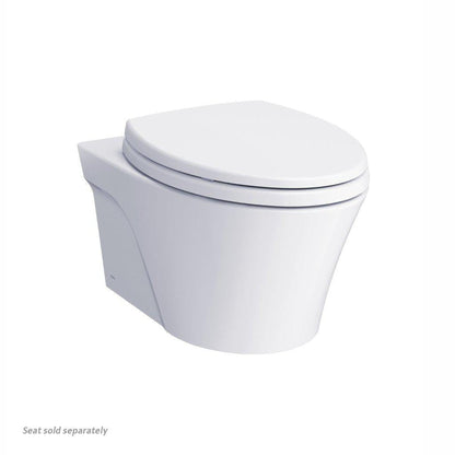 TOTO AP Wall-Hung 1.28 GPF and 0.9 GPF Dual-Flush Elongated Toilet With Duofit In-Wall Tank Unit and Matte Silver Push Plate