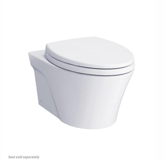 TOTO AP Wall-Hung 1.28 GPF and 0.9 GPF Dual-Flush Elongated Toilet With Duofit In-Wall Tank Unit and Matte Silver Push Plate