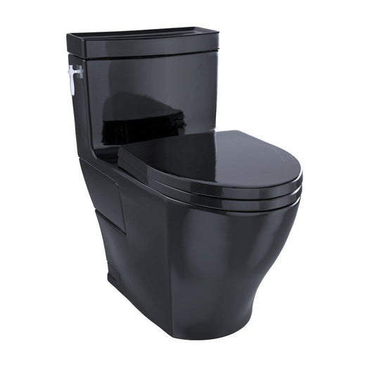 TOTO Aimes Ebony 1.28 GPF Elongated One-Piece Toilet With Washlet+ Connection