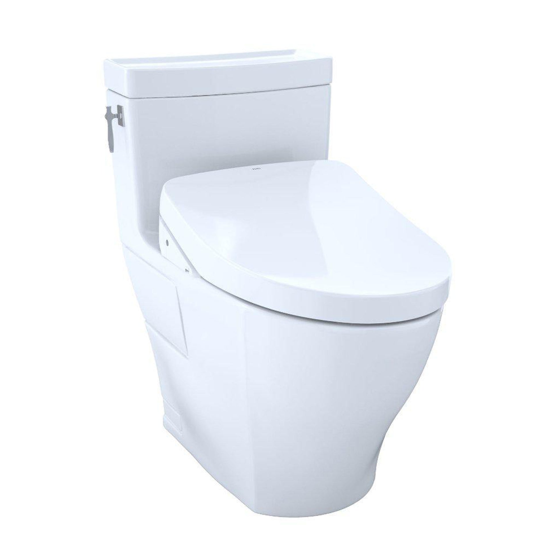 TOTO Aimes White 1.28 GPF One-Piece Elongated Toilet With WASHLET+ S550e