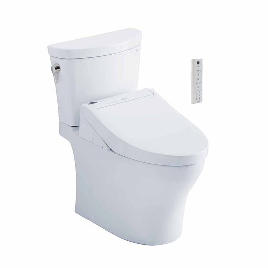 TOTO Aquia IV Arc Cotton White 1.28 GPF & 0.8 GPF Dual-Flush Two-Piece Elongated Toilet With WASHLET+ C5