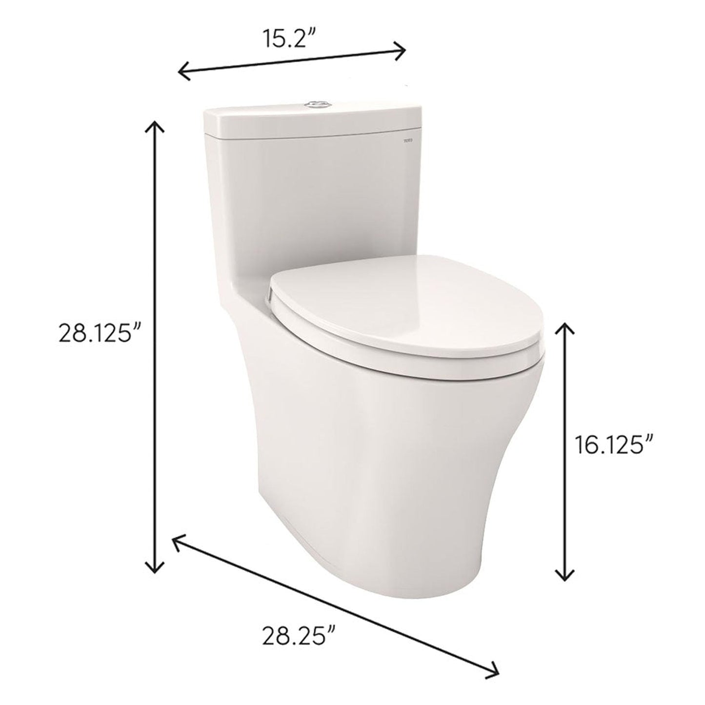 TOTO Aquia IV Colonial White One-Piece 0.8 GPF & 1.28 GPF Dual-Flush Elongated Toilet With WASHLET+ Connection - Seat Included