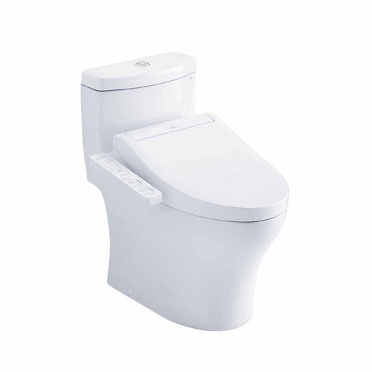TOTO Aquia IV Cotton White 1.0 GPF & 0.8 GPF Dual-Flush One-Piece Elongated Toilet With WASHLET+ C2