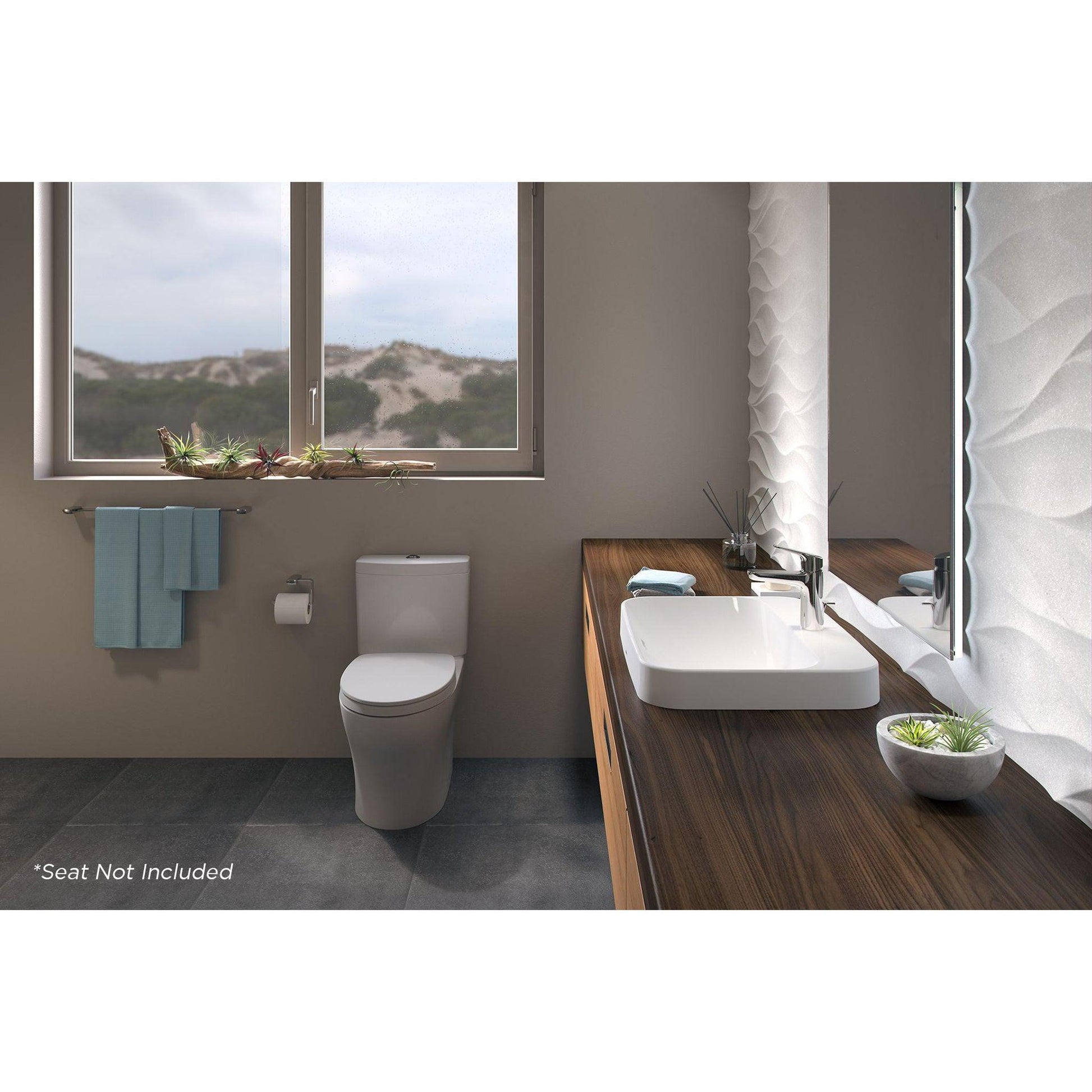 TOTO Aquia IV Cotton White 1.0 GPF & 0.8 GPF Dual Flush Two-Piece Elongated Chair Height Toilet - Seat Not Included