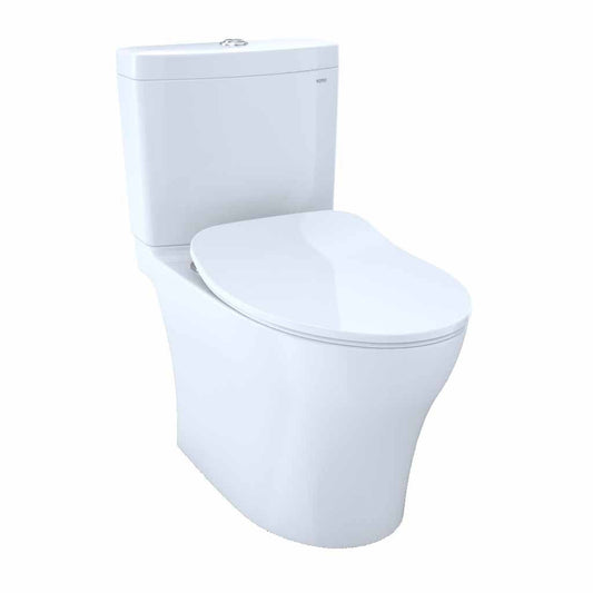 TOTO Aquia IV Cotton White 1.0 GPF & 0.8 GPF Dual-Flush Two-Piece Elongated Chair Height Toilet With WASHLET+ Connection - Slim SoftClose Seat Included