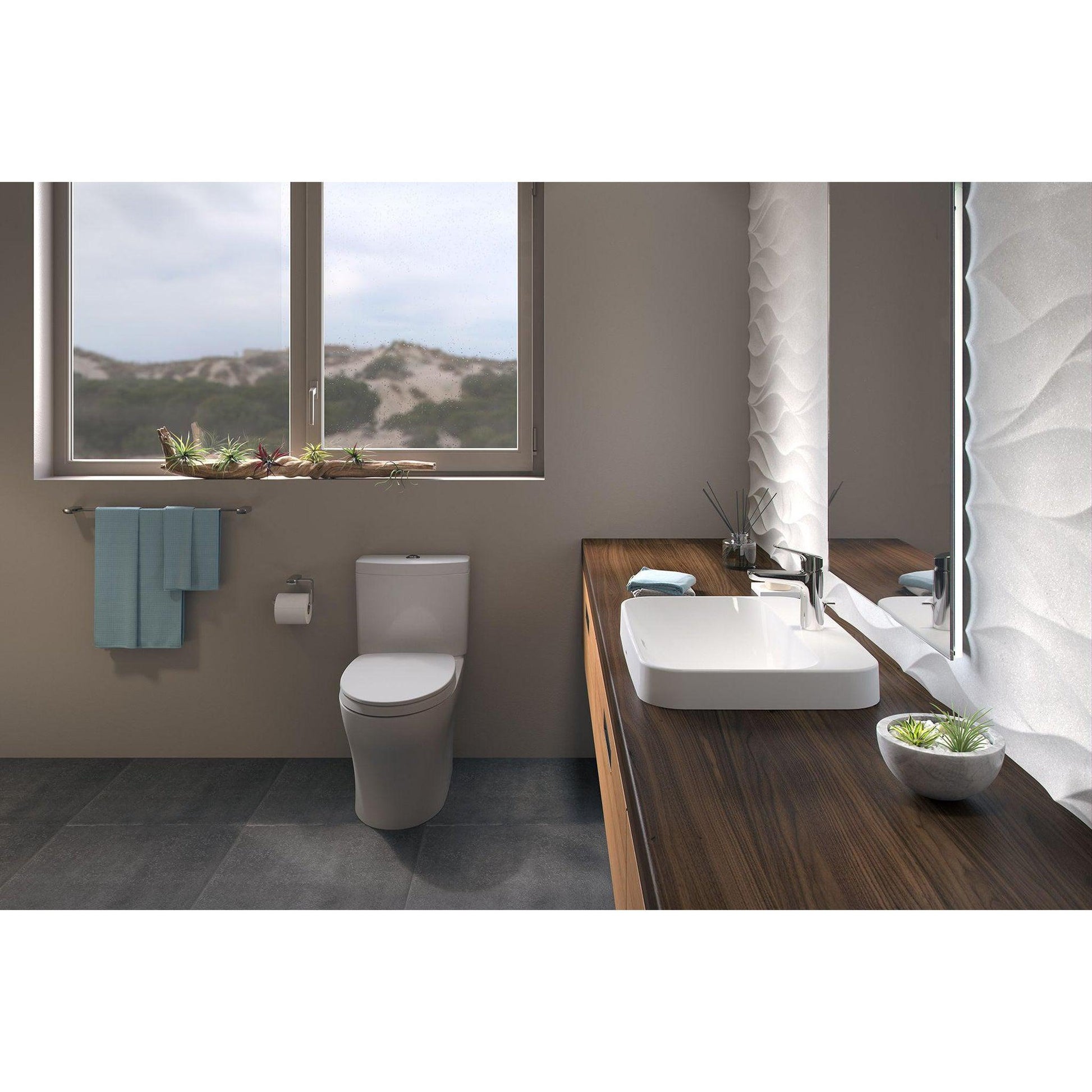 TOTO Aquia IV Cotton White 1.0 GPF & 0.8 GPF Dual-Flush Two-Piece Elongated Chair Height Toilet With WASHLET+ Connection - SoftClose Seat Included