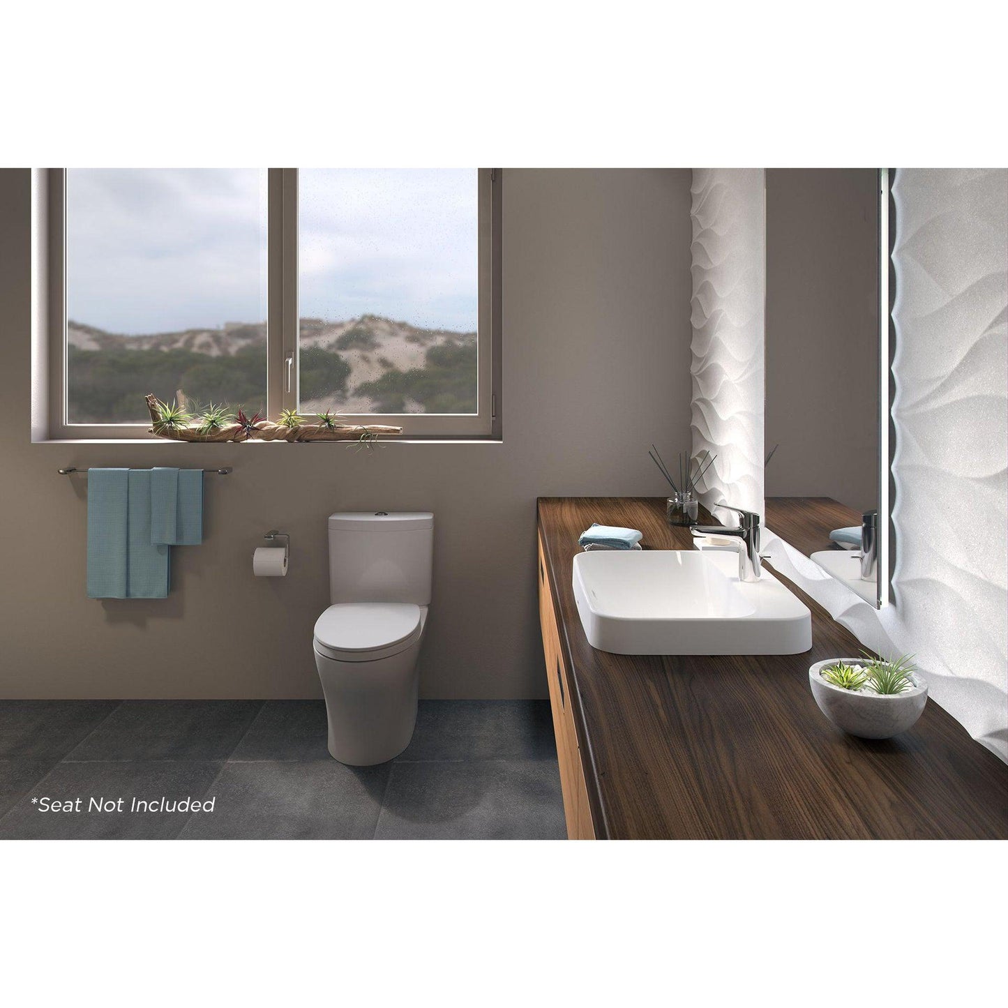 TOTO Aquia IV Cotton White 1.28 GPF & 0.8 GPF Dual Flush Two-Piece Elongated Chair Height Toilet - Seat Not Included