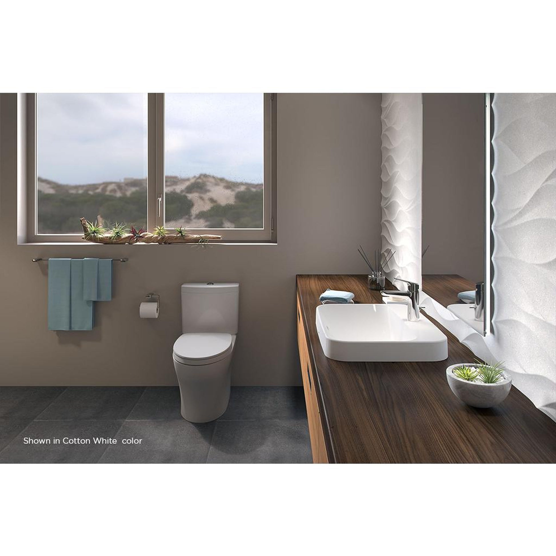 TOTO Aquia IV Cotton White 1.28 GPF & 0.8 GPF Dual-Flush Two-Piece Elongated Chair Height Toilet With WASHLET+ Connection - SoftClose Seat Included