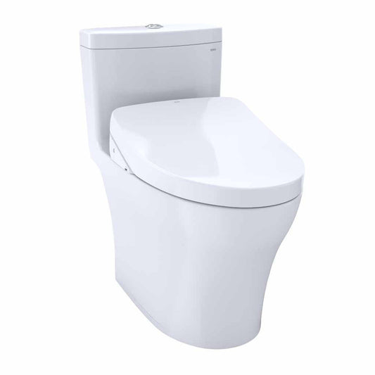 TOTO Aquia IV Cotton White 1.28 GPF & 0.8 GPF Dual-Flush Two-Piece Elongated Chair Height Toilet With WASHLET+ S500E - Auto Flush