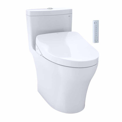 TOTO Aquia IV Cotton White 1.28 GPF & 0.8 GPF Dual-Flush Two-Piece Elongated Chair Height Toilet With WASHLET+ S550E - Auto Flush