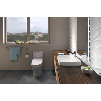 TOTO Aquia IV Cotton White 1.28 GPF & 0.8 GPF Dual-Flush Two-Piece Elongated Chair Height Toilet With WASHLET+ S550E - Without Auto Flush