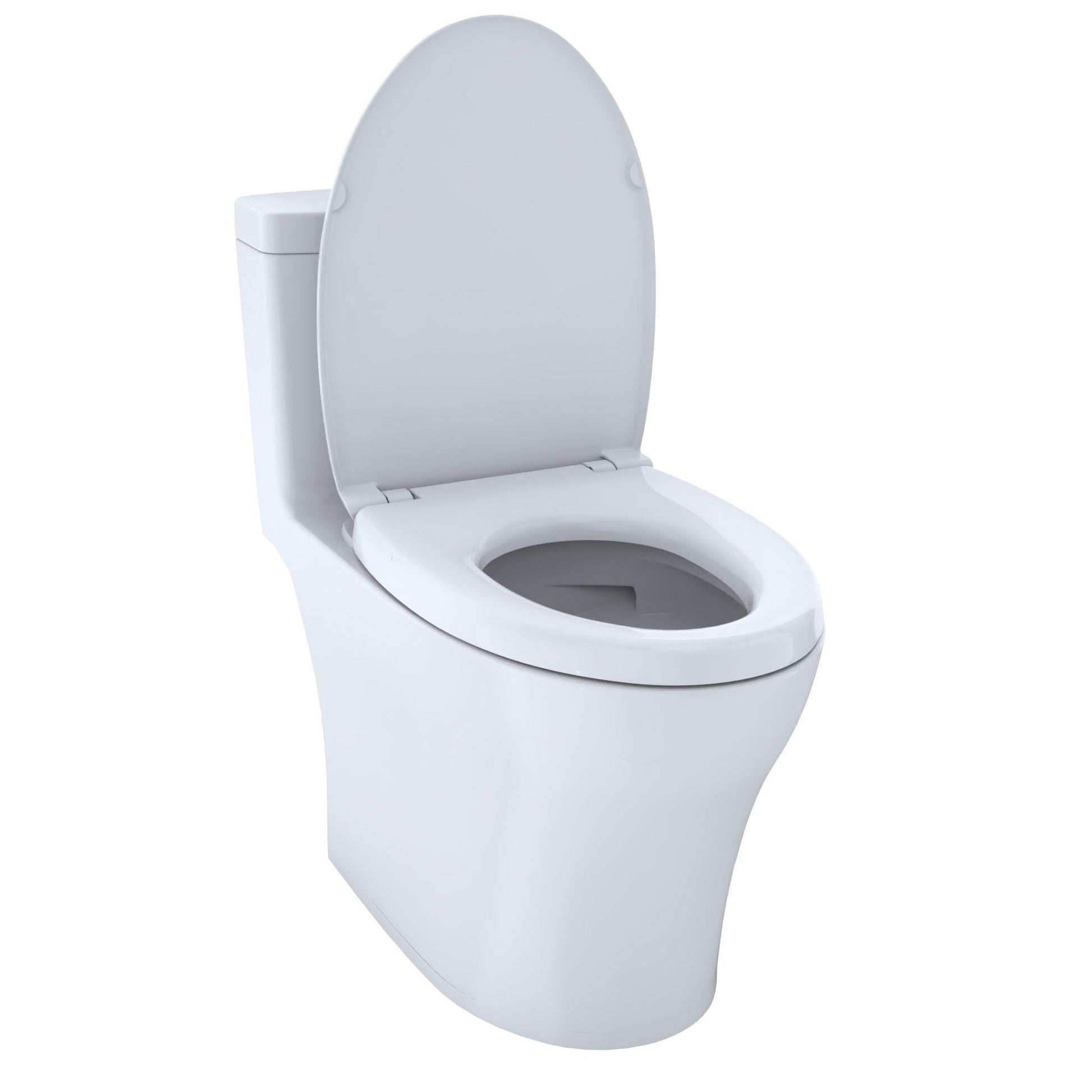 TOTO Aquia IV Cotton White One-Piece 0.8 GPF & 1.0 GPF Dual-Flush Elongated Toilet With WASHLET+ Connection - Seat Included