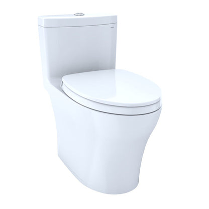 TOTO Aquia IV Cotton White One-Piece 0.8 GPF & 1.0 GPF Dual-Flush Elongated Toilet With WASHLET+ Connection - Seat Included
