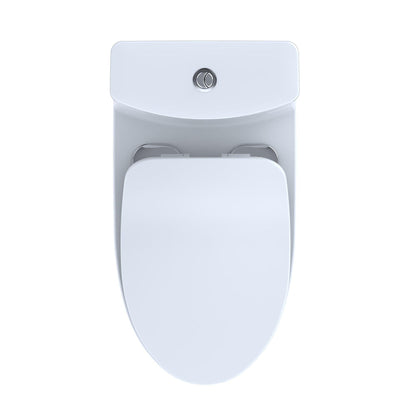 TOTO Aquia IV Cotton White One-Piece 0.8 GPF & 1.0 GPF Dual-Flush Elongated Toilet With WASHLET+ Connection - Slim Seat Included