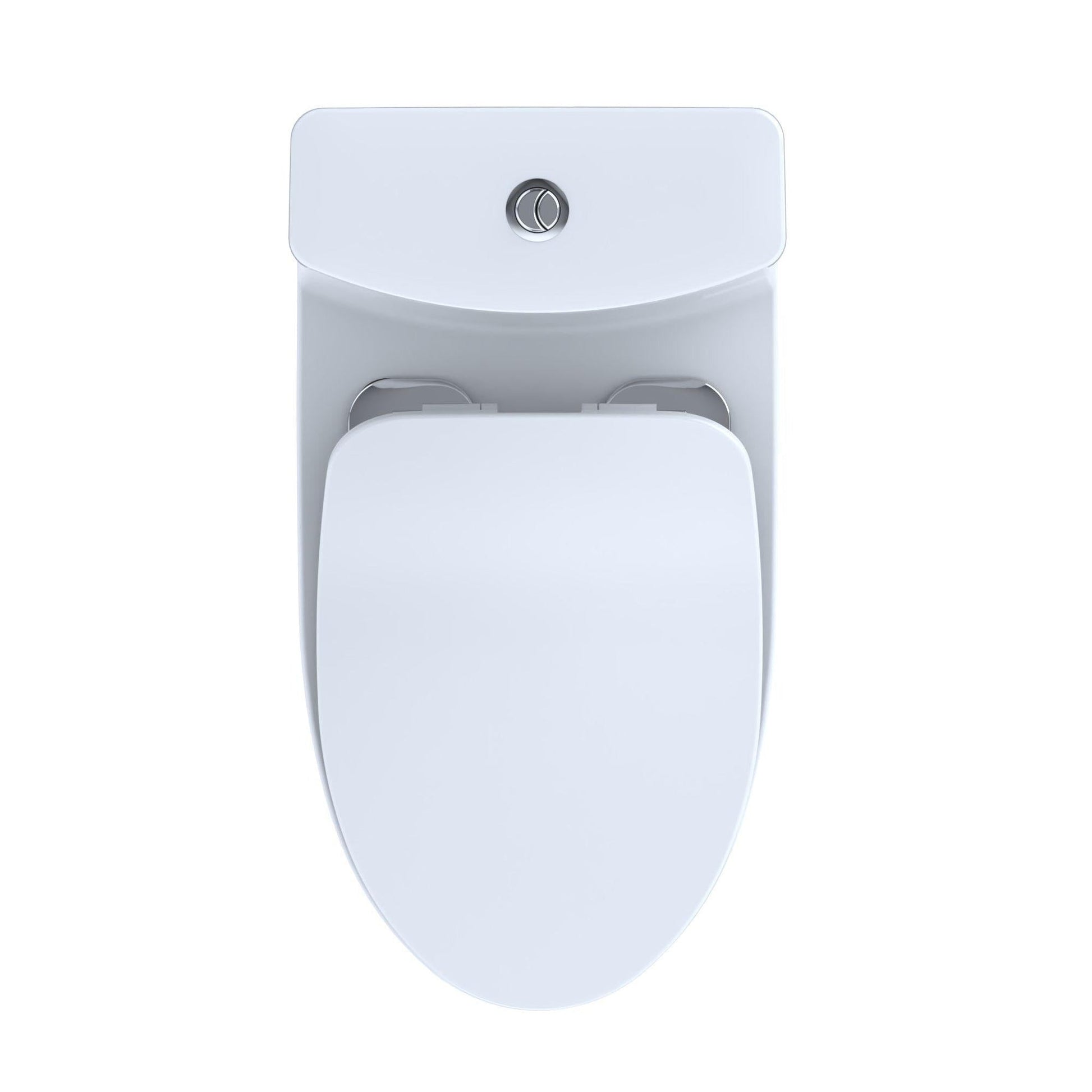 TOTO Aquia IV Cotton White One-Piece 0.8 GPF & 1.28 GPF Dual-Flush Elongated Toilet With WASHLET+ Connection - Slim Seat Included