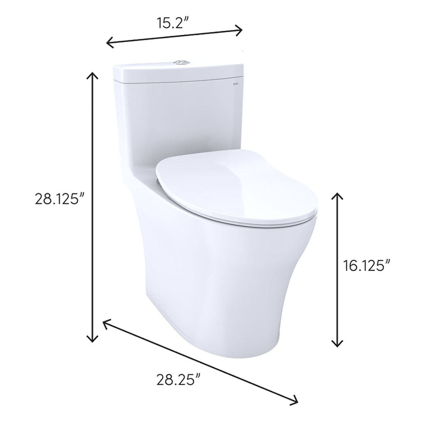 TOTO Aquia IV Cotton White One-Piece 0.8 GPF & 1.28 GPF Dual-Flush Elongated Toilet With WASHLET+ Connection - Slim Seat Included