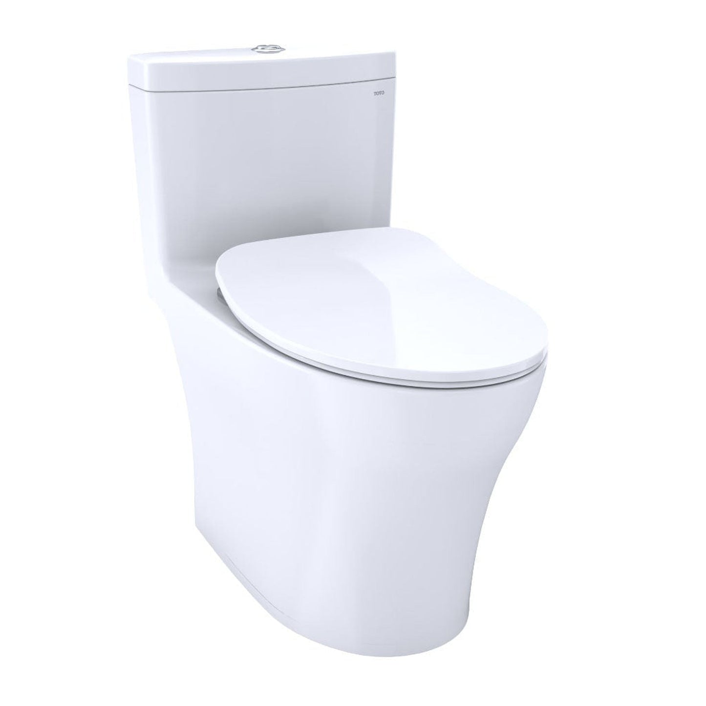 TOTO Aquia IV Cotton White One-Piece 0.8 GPF & 1.28 GPF Dual-Flush Elongated Toilet With WASHLET+ Connection - Slim Seat Included