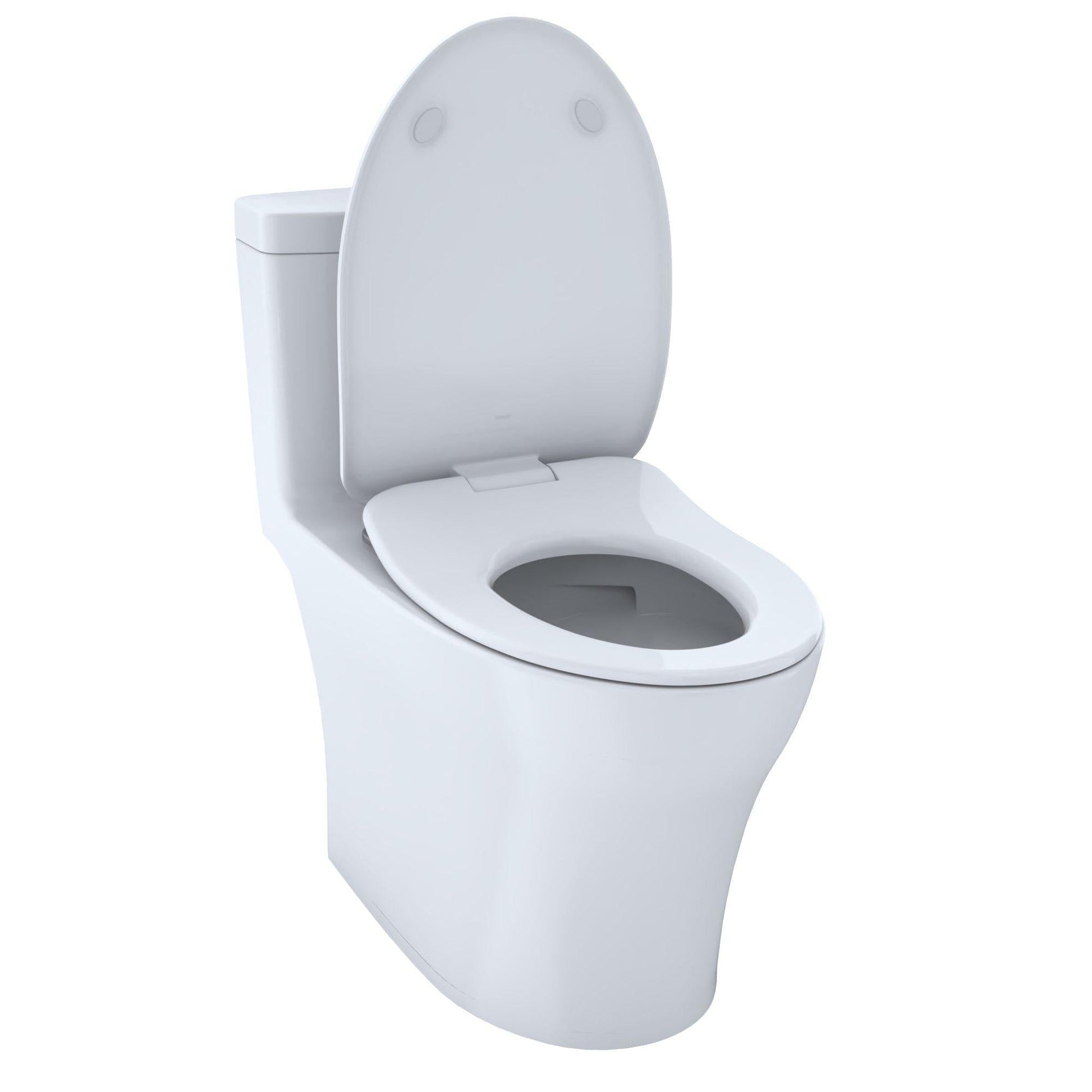 TOTO Aquia IV Cotton White One-Piece 0.8 GPF and 1.28 GPF Dual-Flush Elongated Toilet With WASHLET+ Connection - Slim Seat Included