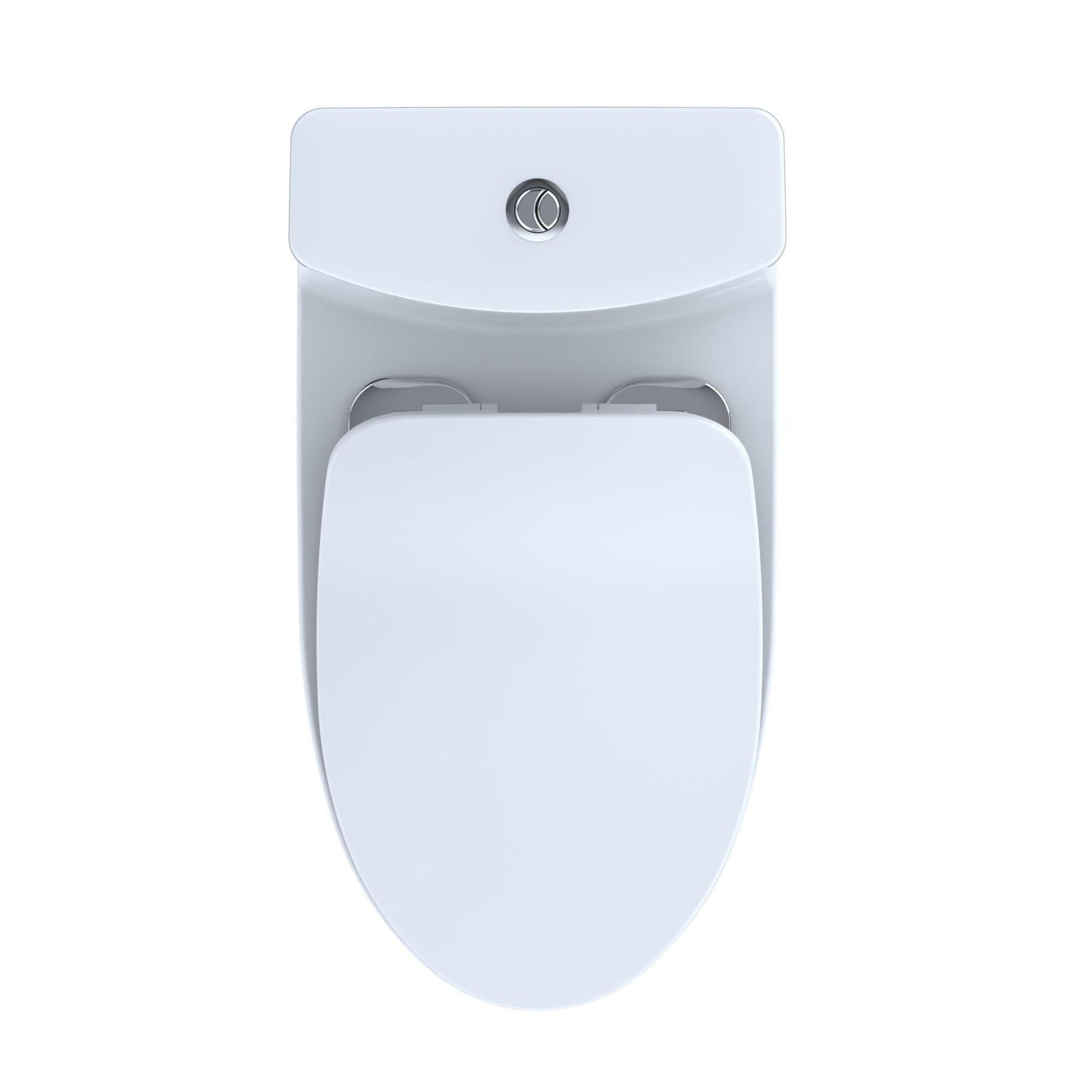 TOTO Aquia IV Cotton White One-Piece 0.8 GPF and 1.28 GPF Dual-Flush Elongated Toilet With WASHLET+ Connection - Slim Seat Included