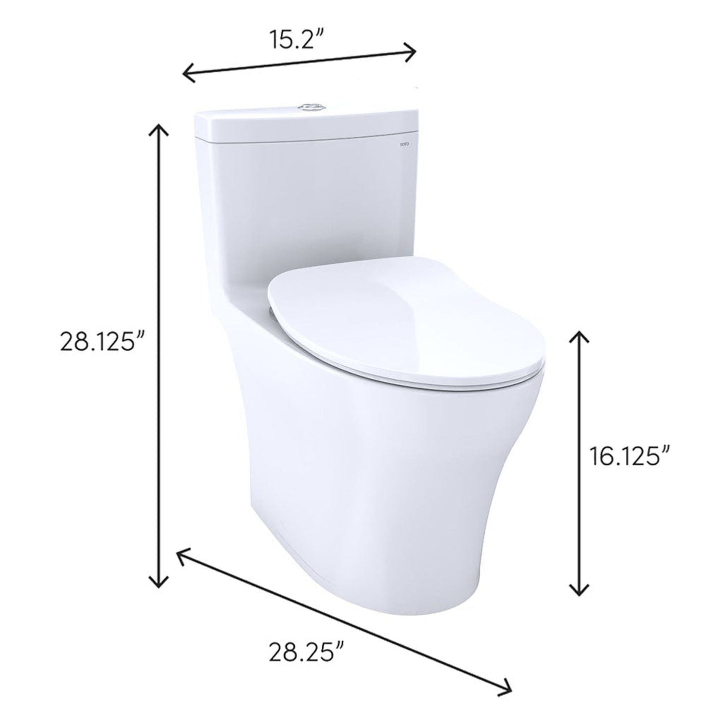 TOTO Aquia IV Cotton White One-Piece 0.8 GPF and 1.28 GPF Dual-Flush Elongated Toilet With WASHLET+ Connection - Slim Seat Included