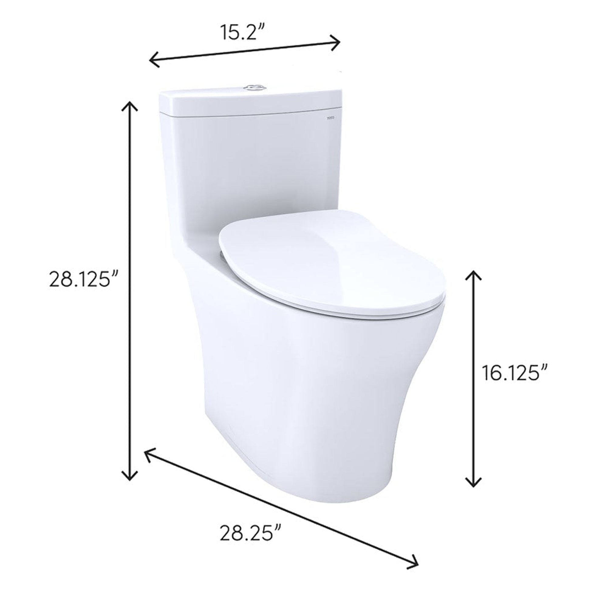 TOTO Aquia IV Cotton White One-Piece 0.8 GPF and 1.28 GPF Dual-Flush Elongated Toilet With WASHLET+ Connection - Slim Seat Included