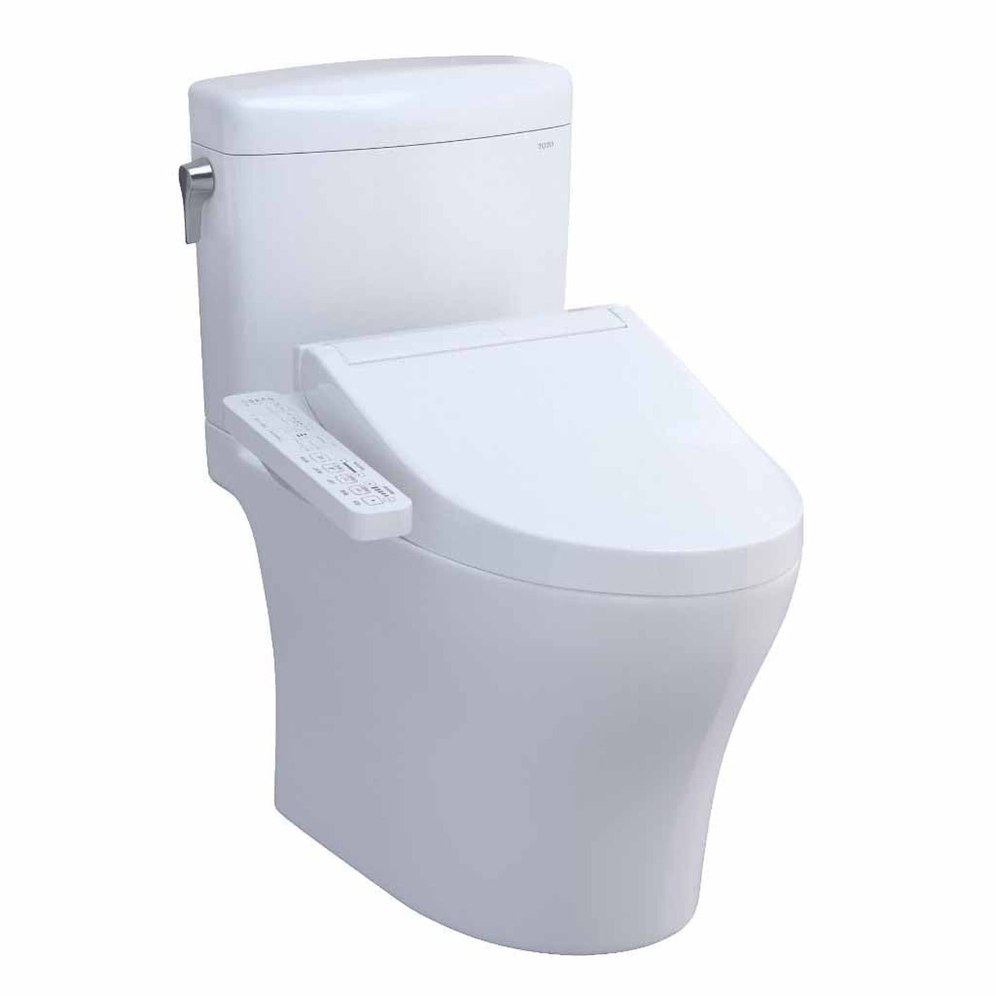 TOTO Aquia IV Cube Cotton White 1.0 GPF & 0.8 GPF Dual-Flush Two-Piece Elongated Toilet With WASHLET+ C2