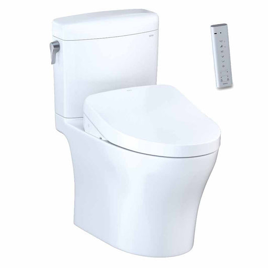 TOTO Aquia IV Cube Cotton White 1.0 GPF & 0.8 GPF Dual-Flush Two-Piece Elongated Toilet With WASHLET+ S500E - With Auto Flush