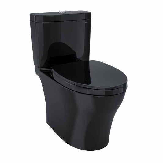 TOTO Aquia IV Ebony 1.0 GPF & 0.8 GPF Dual-Flush Two-Piece Elongated Chair Height Toilet With WASHLET+ Connection - SoftClose Seat Included