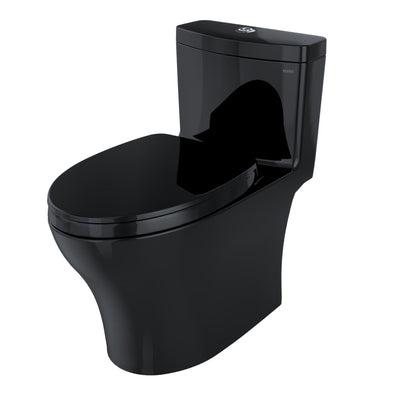 TOTO Aquia IV Ebony One-Piece 0.8 GPF & 1.28 GPF Dual-Flush Elongated Toilet With WASHLET+ Connection - Seat Included