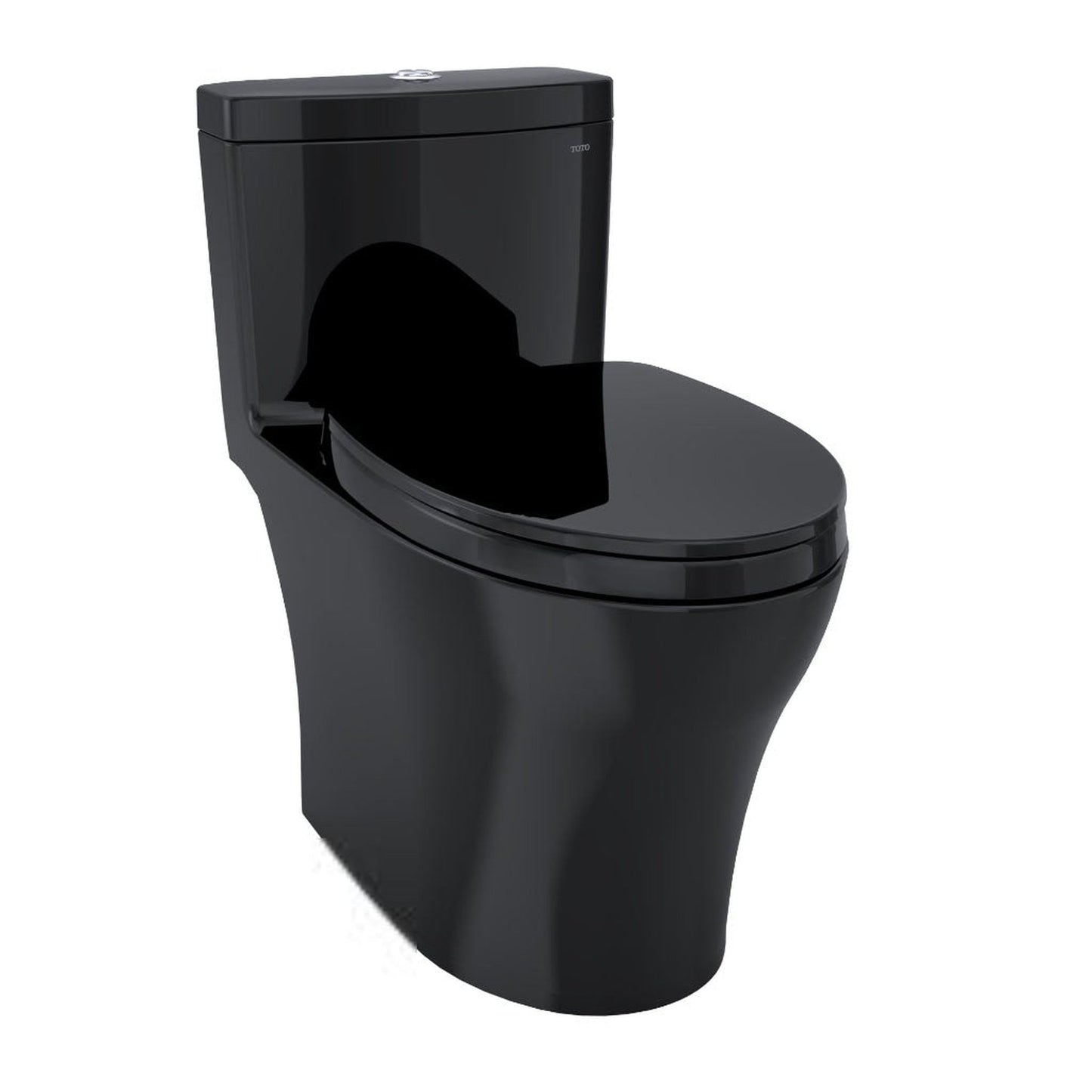 TOTO Aquia IV Ebony One-Piece 0.8 GPF & 1.28 GPF Dual-Flush Elongated Toilet With WASHLET+ Connection - Seat Included