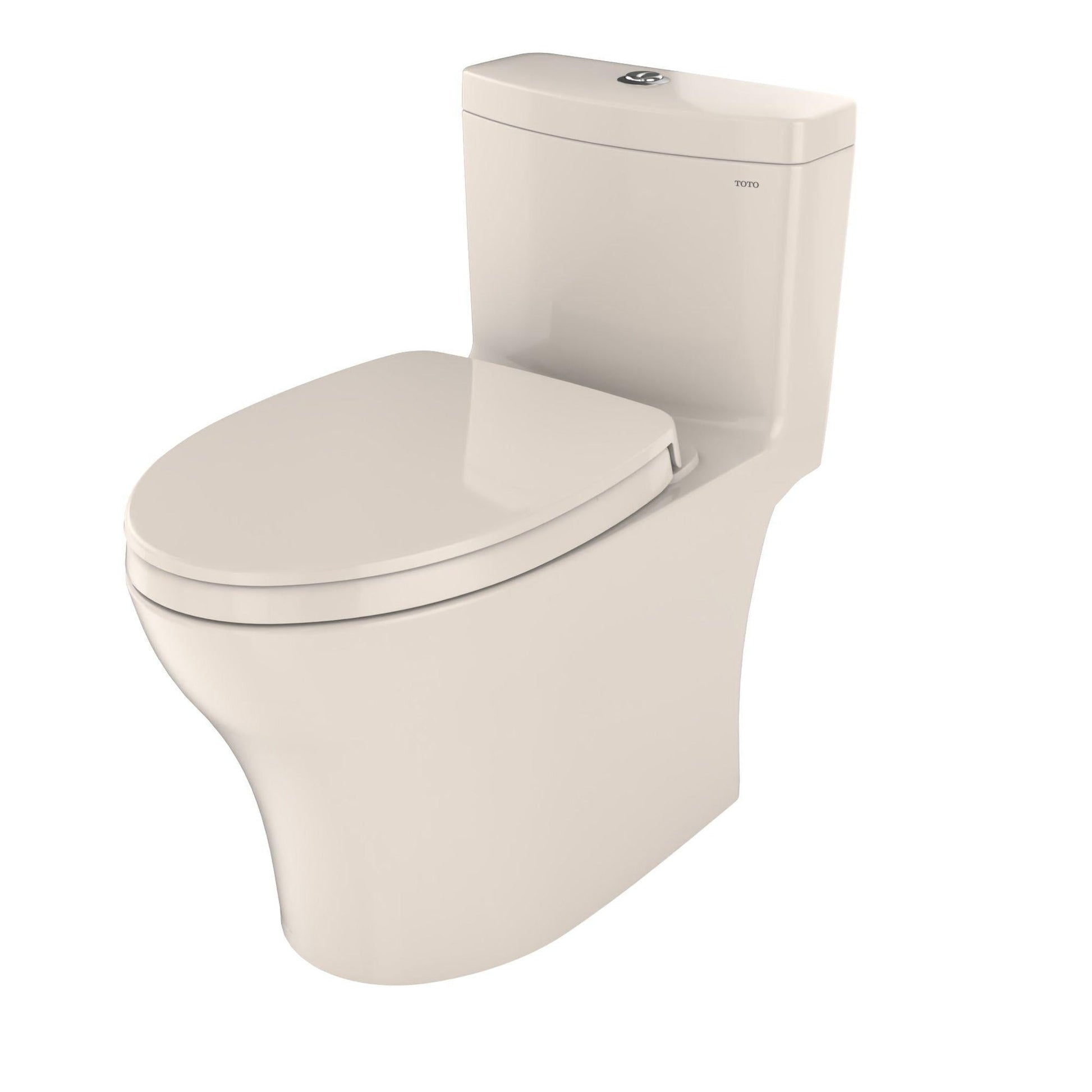 TOTO Aquia IV Sedona Beige One-Piece 0.8 GPF & 1.0 GPF Dual-Flush Elongated Toilet With WASHLET+ Connection - Seat Included