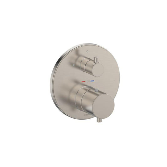TOTO Brushed Nickel Round Thermostatic Mixing Valve With Volume Control Trim