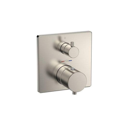 TOTO Brushed Nickel Square Thermostatic Mixing Valve with Volume Control Trim