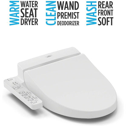 TOTO C100 Washlet+ Cotton White Elongated Electronic Toilet Bidet Seat
