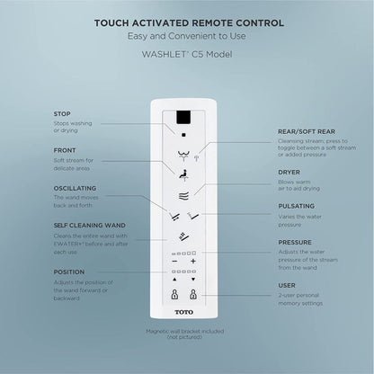 TOTO C5 Washlet+ Cotton White Electronic Elongated Toilet Bidet Seat