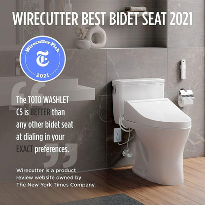 TOTO C5 Washlet+ Cotton White Electronic Elongated Toilet Bidet Seat