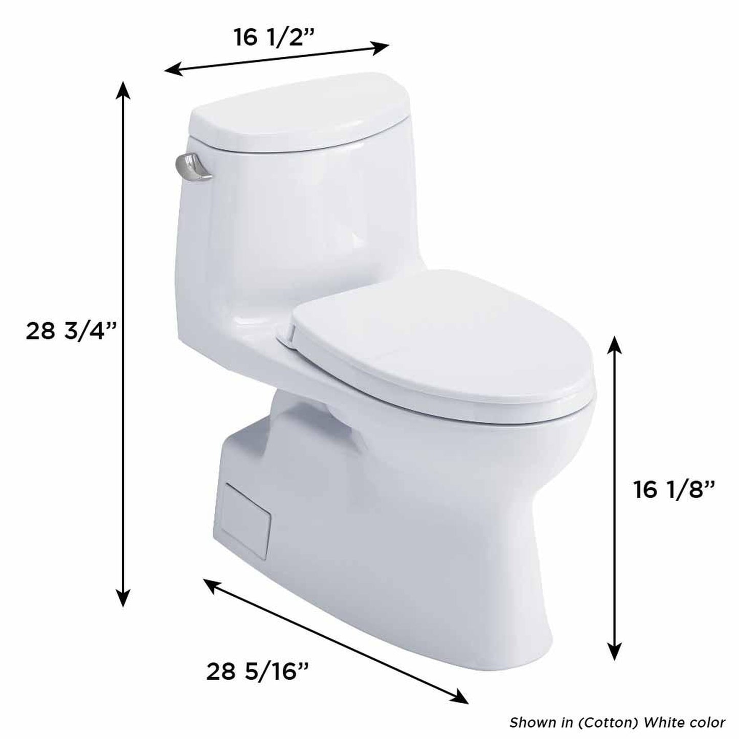 TOTO Carlyle II Colonial White One-Piece 1.28 GPF Elongated Toilet With WASHLET+ Connection - SoftClose Seat Included