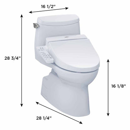 TOTO Carlyle II Cotton White 1 GPF One-Piece Elongated Toilet With WASHLET+ C100