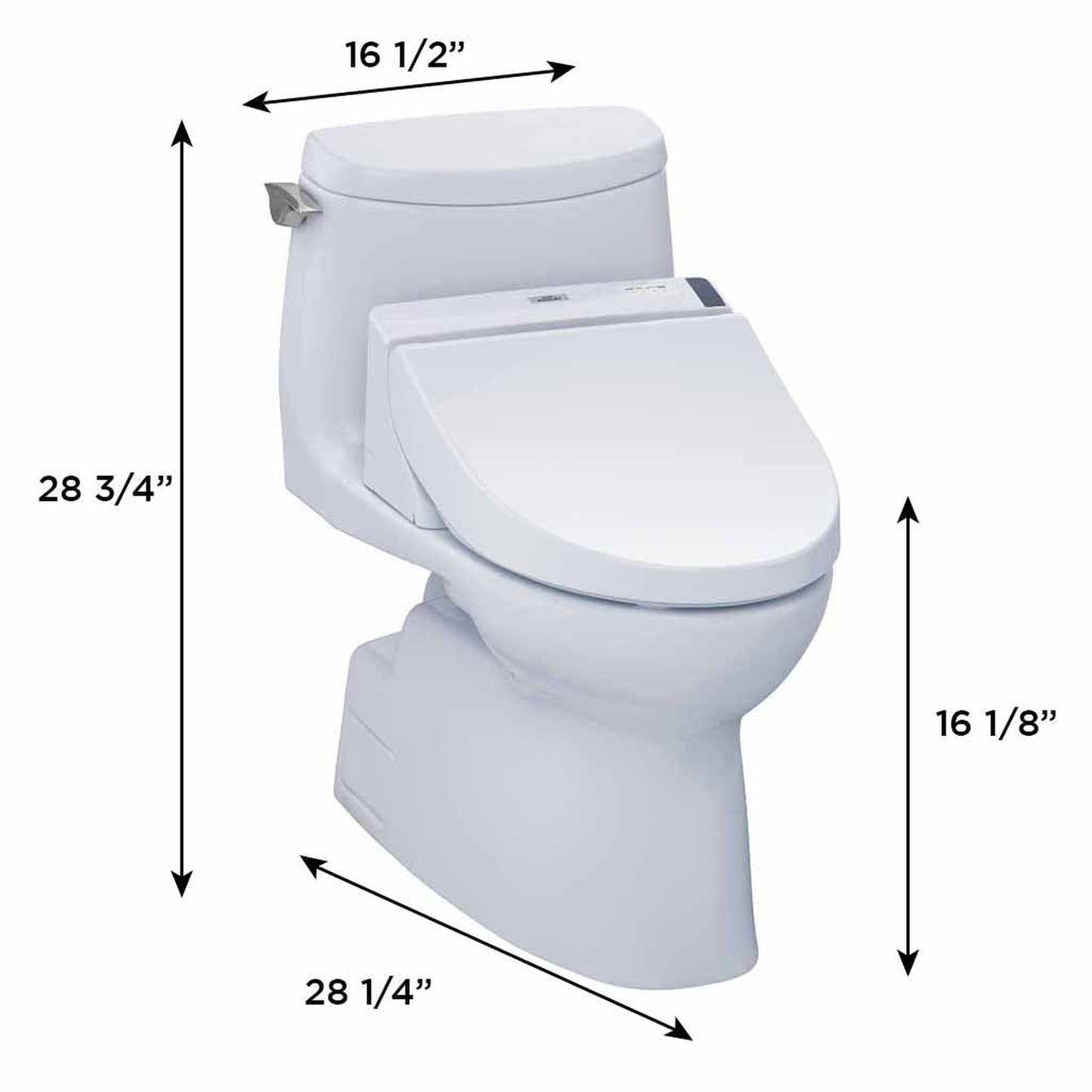 TOTO Carlyle II Cotton White 1 GPF One-Piece Elongated Toilet With WASHLET+ C200