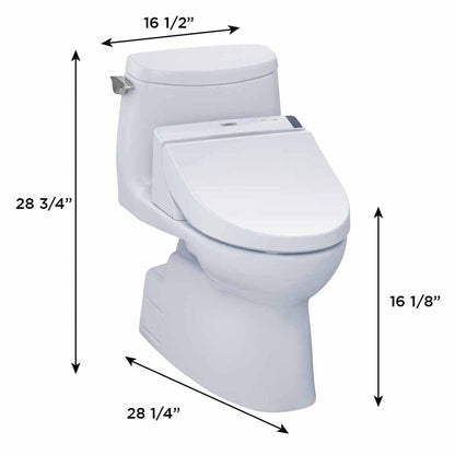 TOTO Carlyle II Cotton White 1 GPF One-Piece Elongated Toilet With WASHLET+ C200