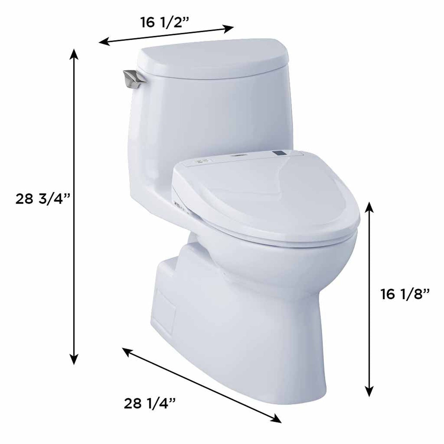 TOTO Carlyle II Cotton White 1 GPF One-Piece Elongated Toilet With WASHLET+ S300E