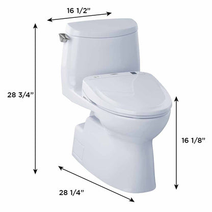 TOTO Carlyle II Cotton White 1 GPF One-Piece Elongated Toilet With WASHLET+ S300E